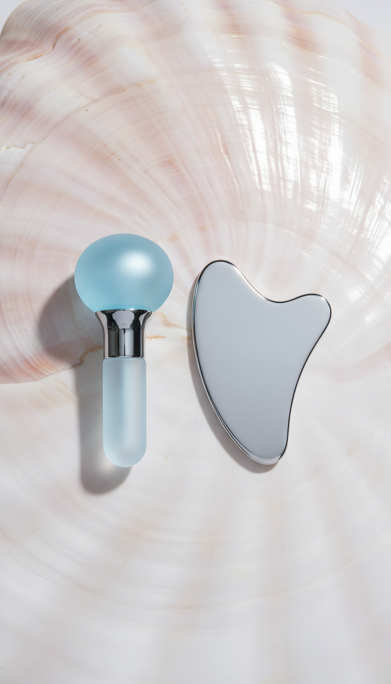 Set Cryothérapie Visage et Gua Sha Inox Cocoon Beauté