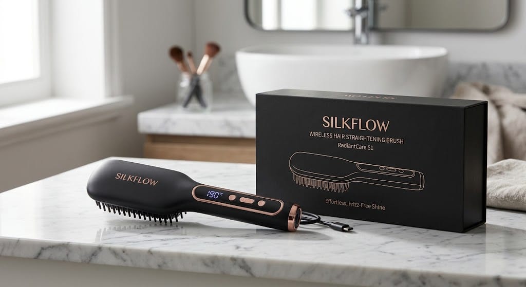 Brosse Lissante Sans Fil – Lissage Rapide & Portable