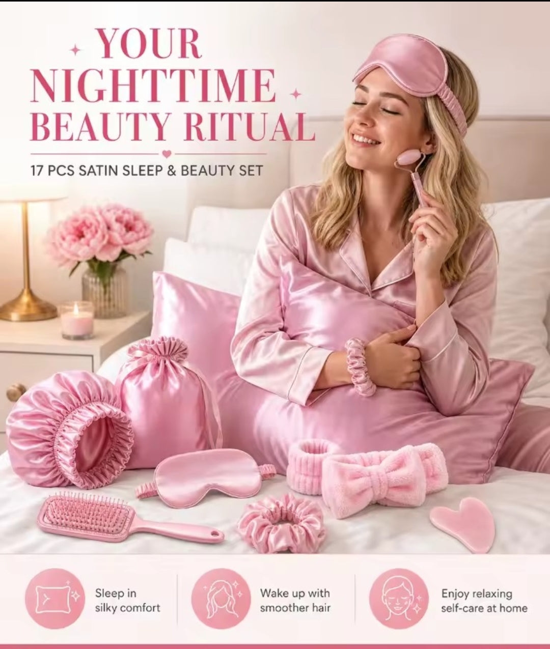 Coffret Beauté Sommeil Satin 17 pièces