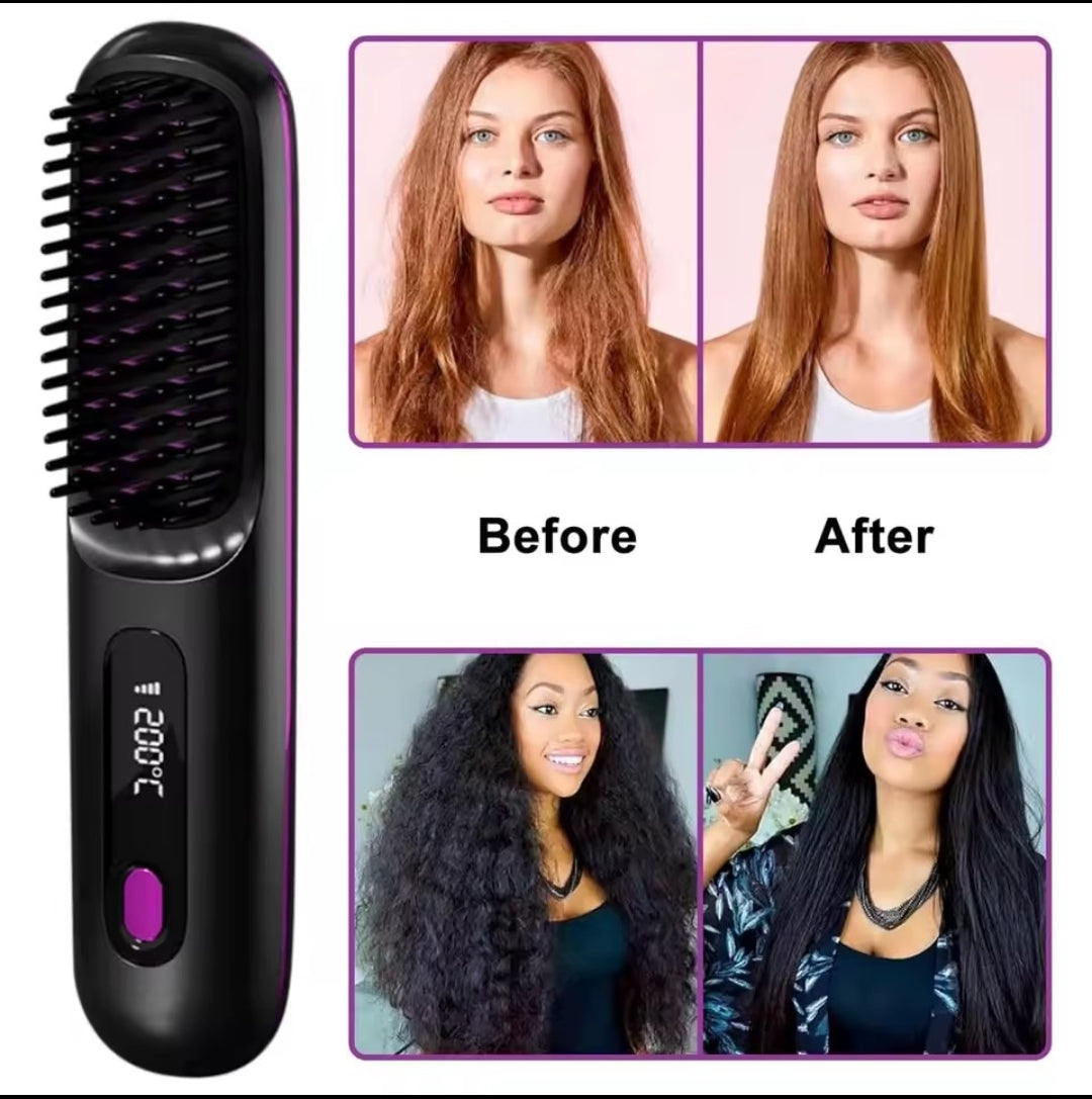 Brosse Lissante Sans Fil – Lissage Rapide & Portable / Cordless Smoothing Brush – Fast, Portable Styling