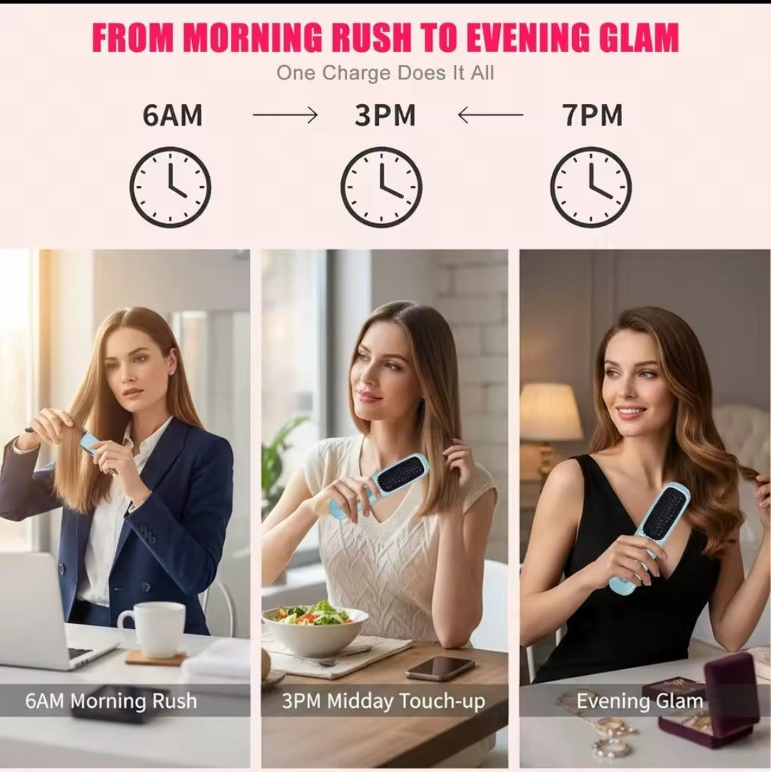 Brosse Lissante Sans Fil – Lissage Rapide & Portable / Cordless Smoothing Brush – Fast, Portable Styling
