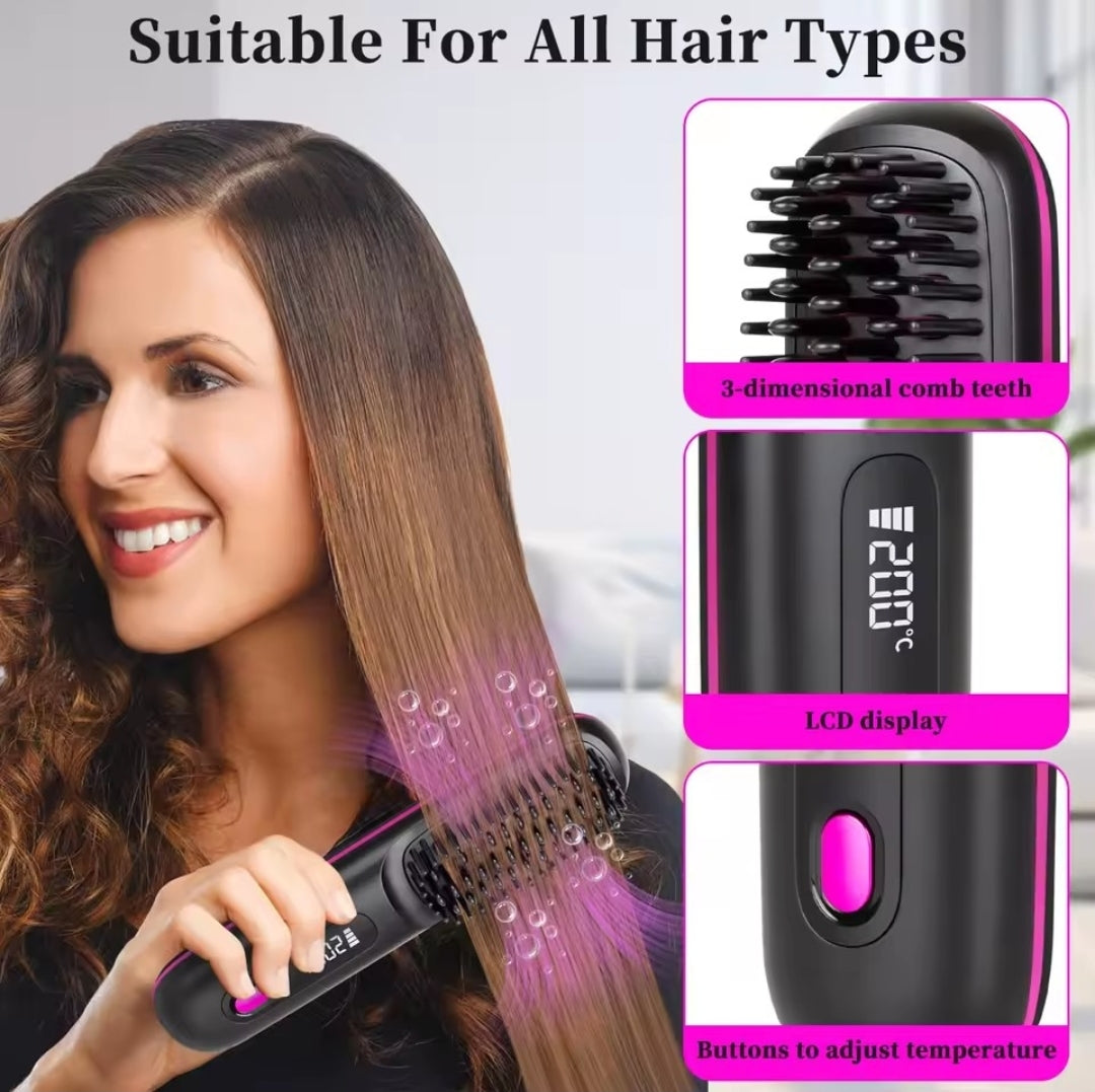 Brosse Lissante Sans Fil – Lissage Rapide & Portable / Cordless Smoothing Brush – Fast, Portable Styling
