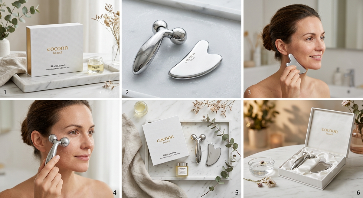 Rituel Cocoon — Set Cryothérapie Visage & Gua Sha Inox